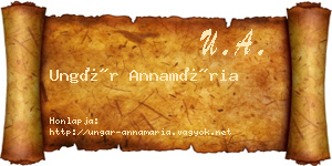 Ungár Annamária névjegykártya