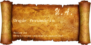 Ungár Annamária névjegykártya